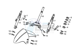 JET 4 50cc drawing FRONT FENDER / FRONT FORK/ STEERING HEAD BEARING