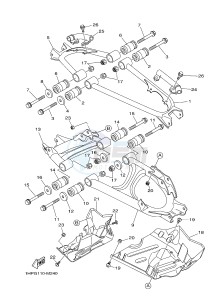 YFM550FWA YFM5FGD GRIZZLY 550 (1NP8) drawing REAR ARM