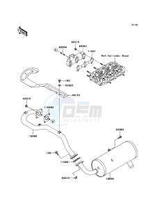 MULE 3010 DIESEL 4x4 KAF950B6F EU drawing Muffler(s)