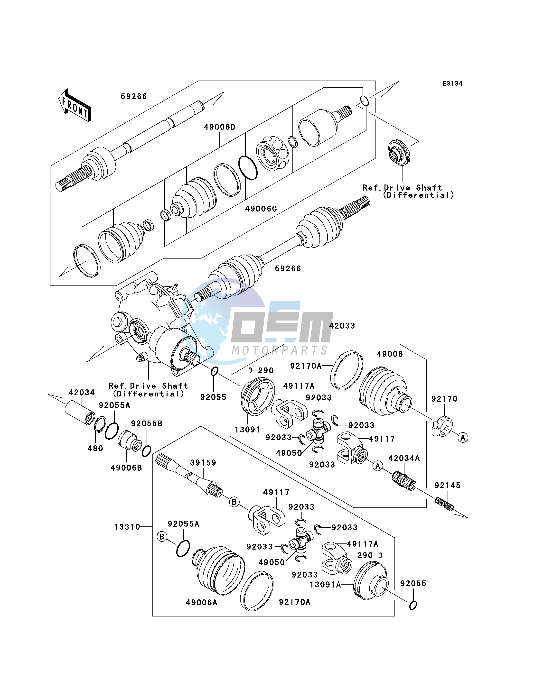 DRIVE SHAFT-- FRONT- -