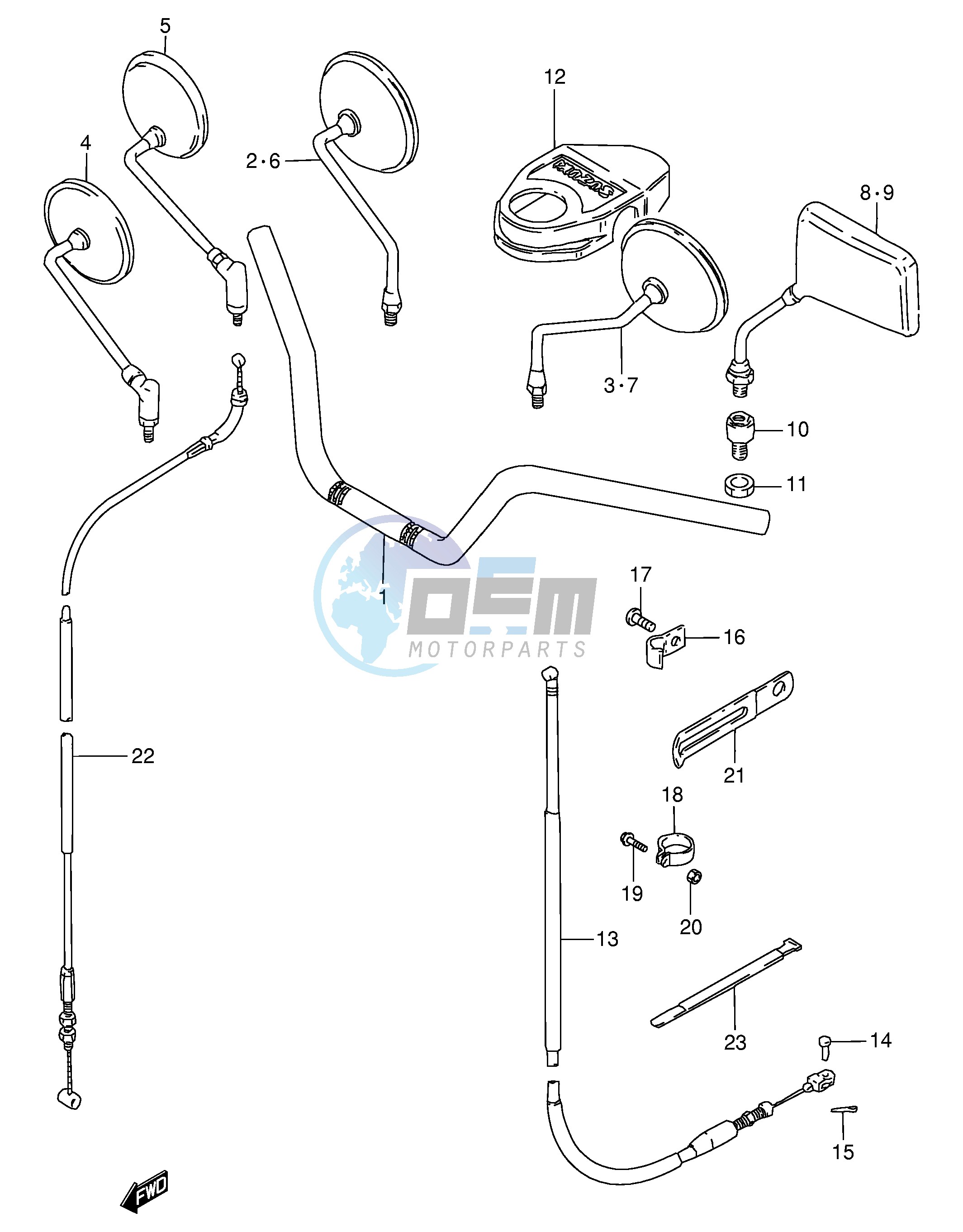 HANDLEBAR - FRONT CABLE (MODEL Z D K M,GN125R)