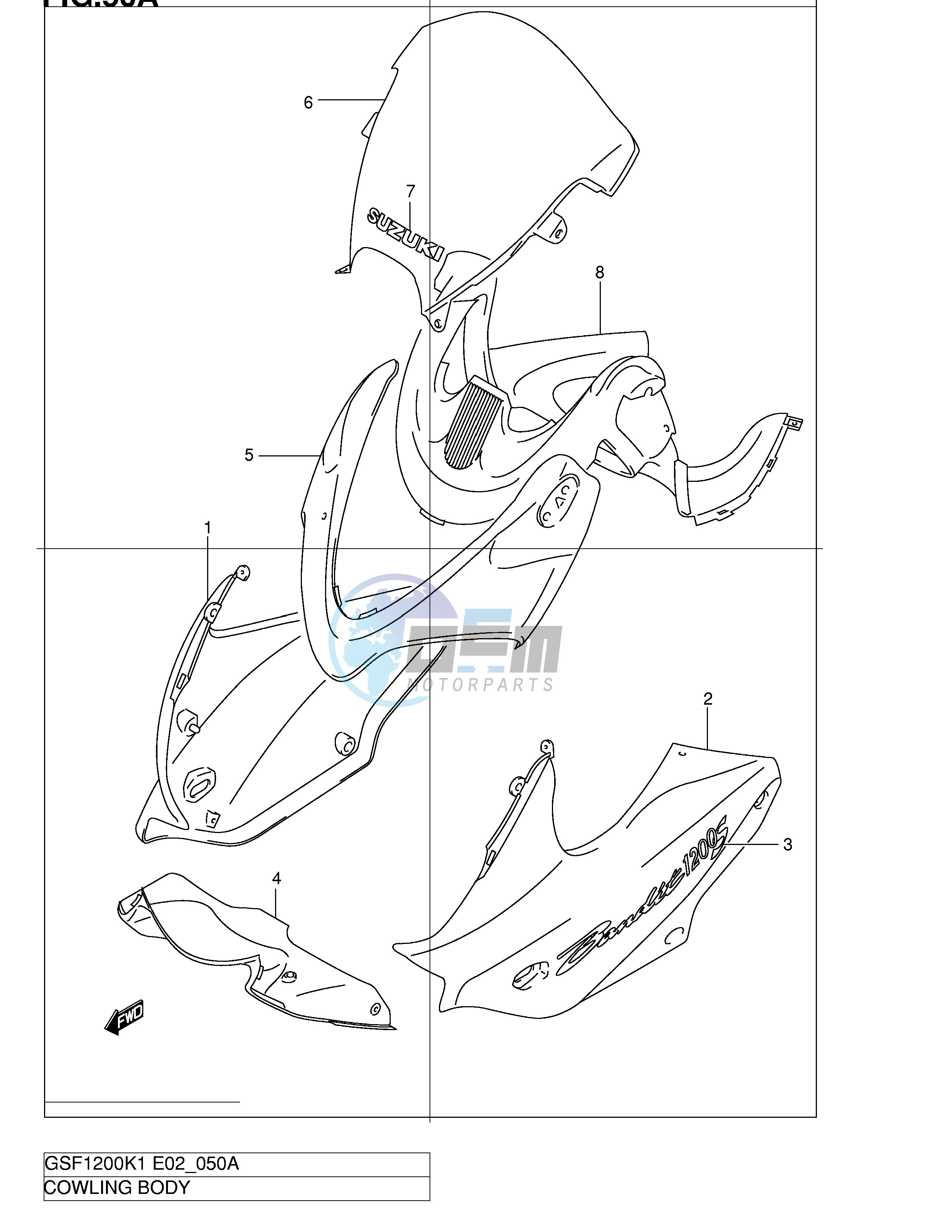 COWLING BODY (GSF1200SK2)