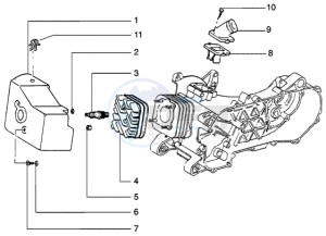 Liberty 50 ptt drawing Cylinder head - Cooling hood - Inlet and induction pipe