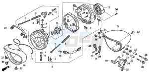 VTX1300S drawing HEADLIGHT