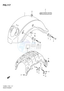 VL800 (E2) VOLUSIA drawing REAR FENDER (VL800UEL1 E19)