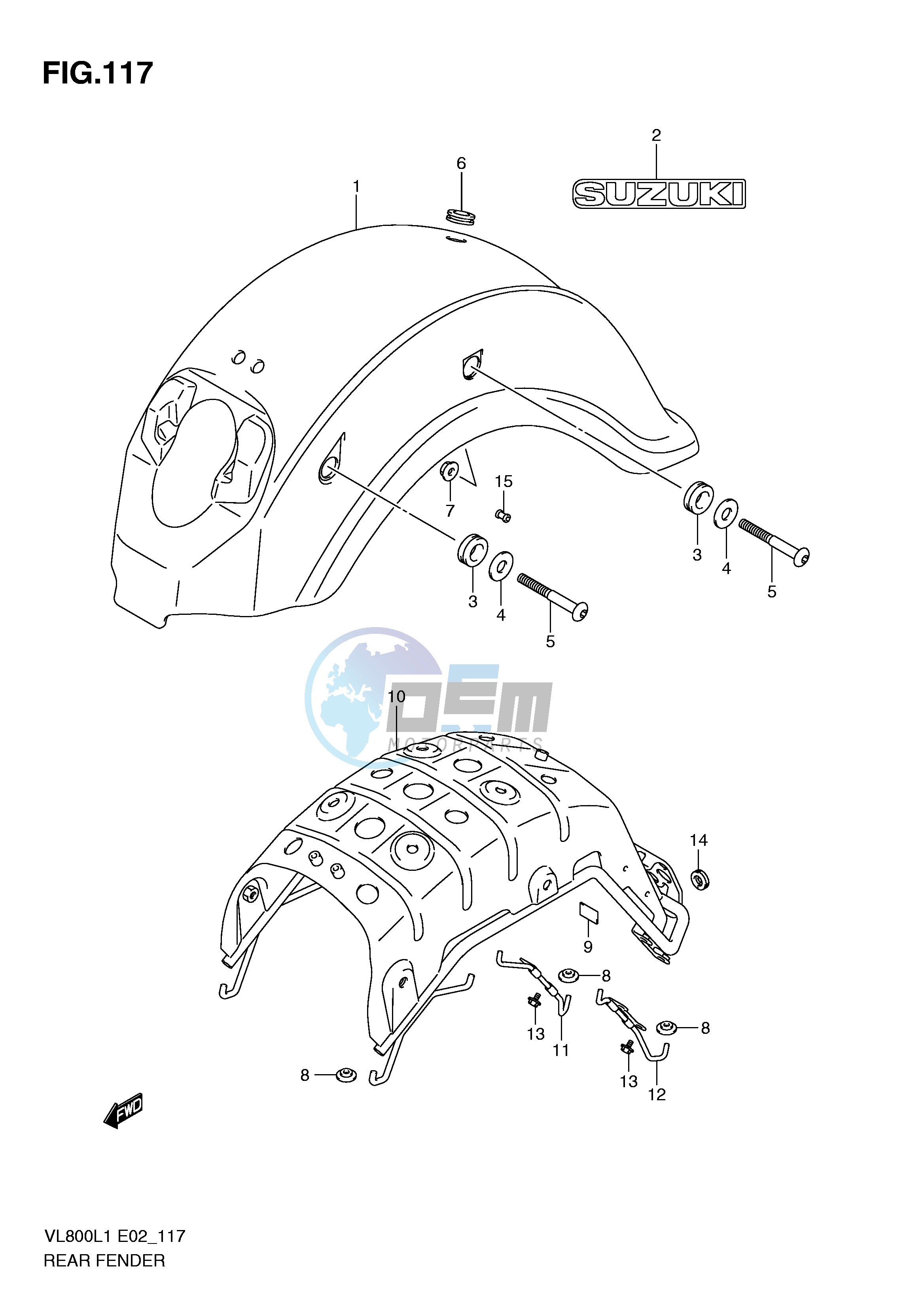 REAR FENDER (VL800UEL1 E19)