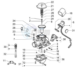 Granturismo 125 L drawing Carburetor components