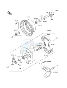 KLF250 KLF250A7F EU GB drawing Front Hub