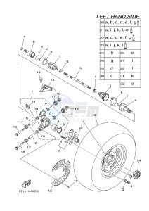 YFM700FWAD YFM700PSF GRIZZLY 700 EPS (B38A) drawing REAR WHEEL