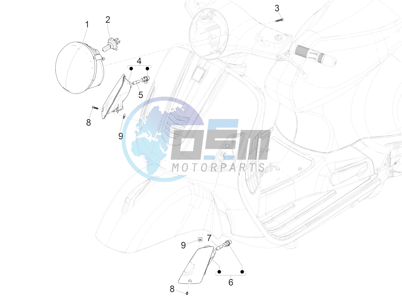 Front headlamps - Turn signal lamps