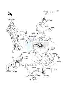 KLX450R KLX450A8F EU drawing Fuel Tank