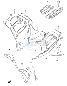 RF600R (E2) drawing UNDER COWLING BODY (MODEL P R)