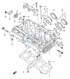 GSF250V (E24) Bandit drawing CYLINDER HEAD