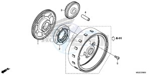 CB500FAF CB500F UK - (E) drawing STARTING CLUTCH