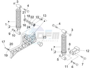 Beverly 125 drawing Rear suspension - Shock absorbers