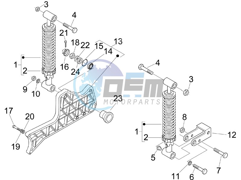 Rear suspension - Shock absorbers