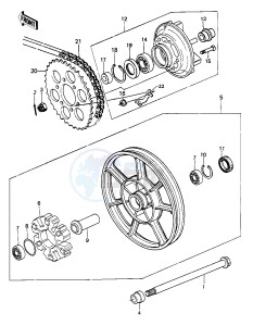 KZ 750 E (E1) drawing REAR WHEEL_HUB_CHAIN -- 80 KZY 50-E1- -