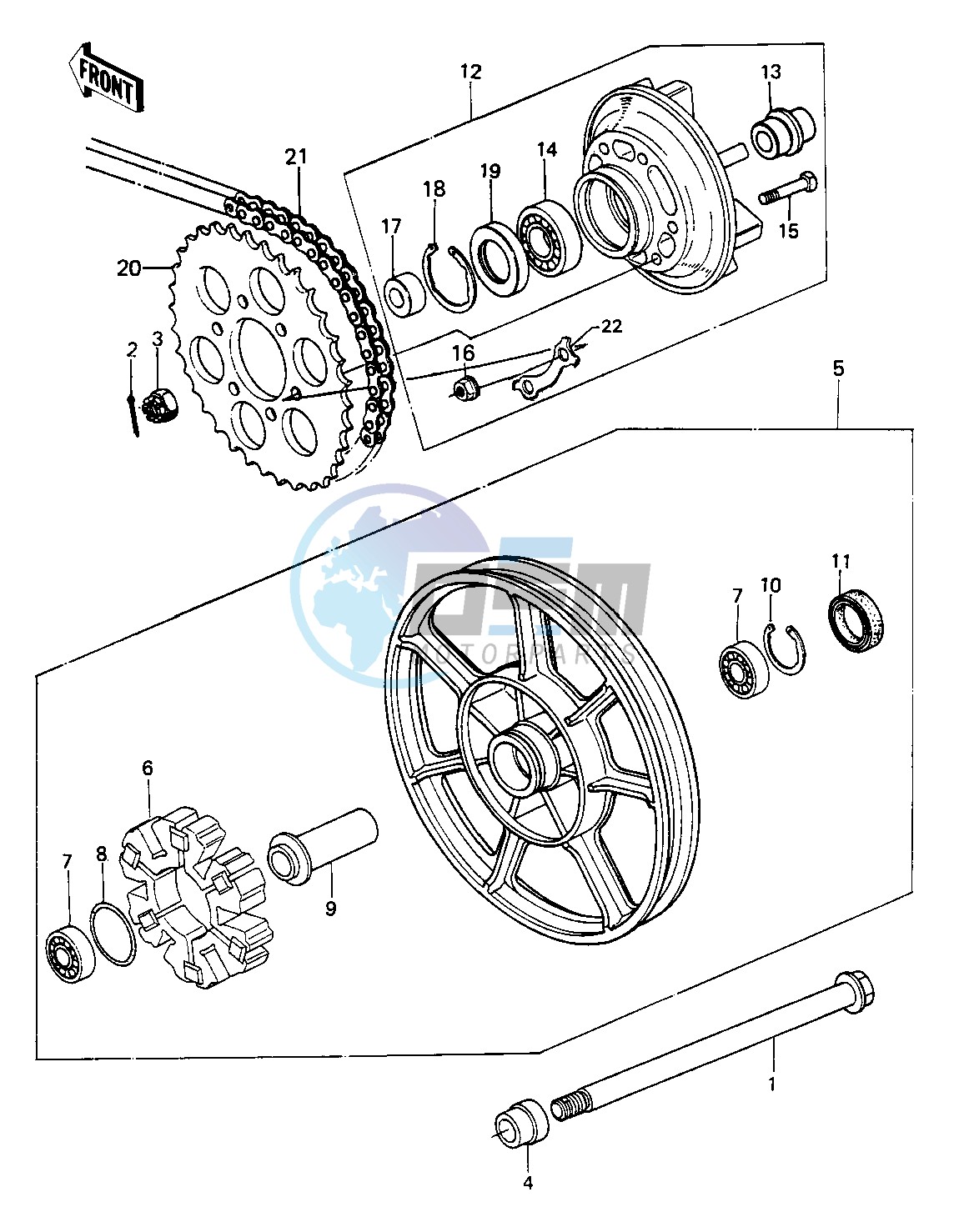 REAR WHEEL_HUB_CHAIN -- 80 KZY 50-E1- -