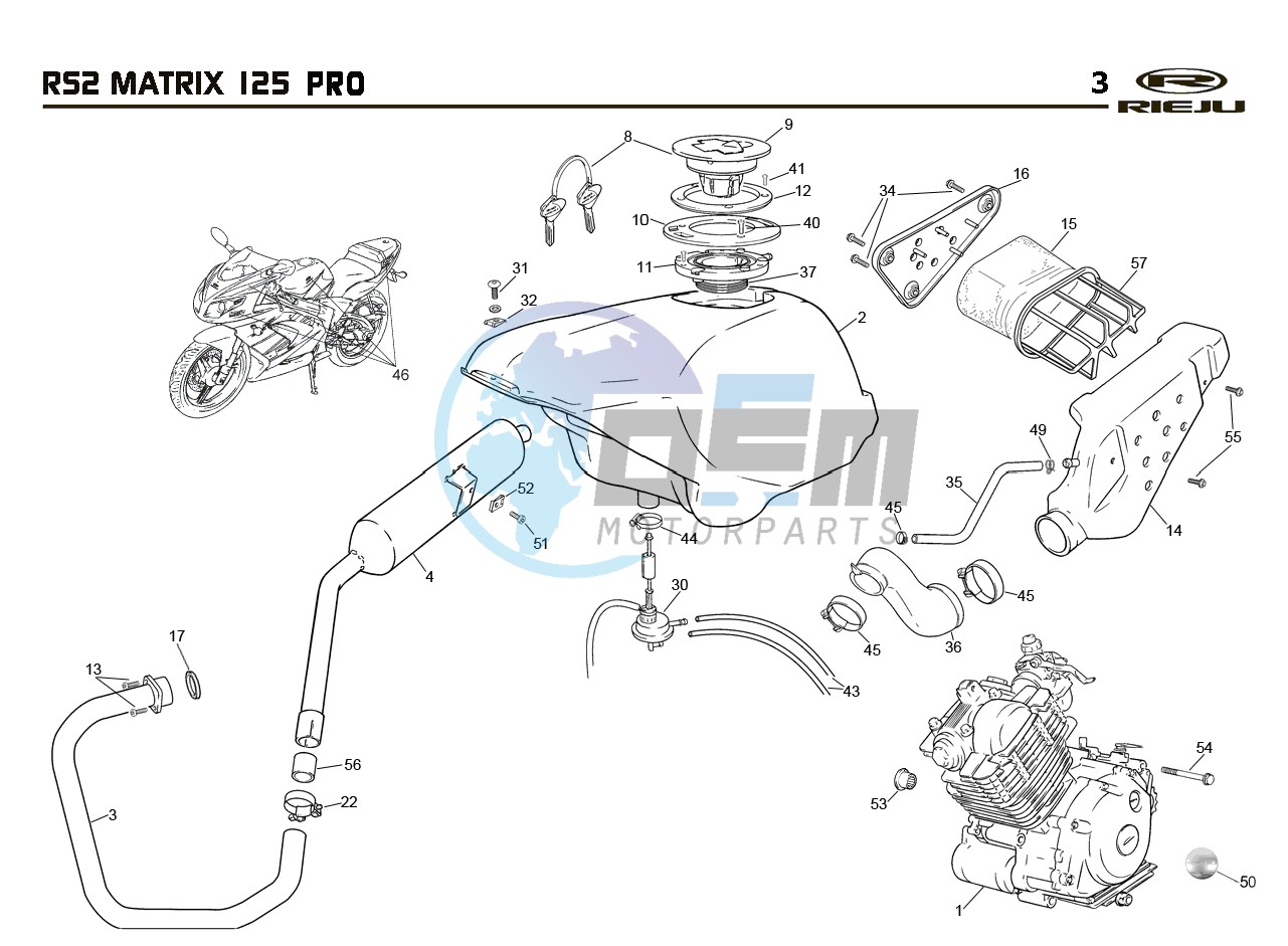 EXHAUST,RADIATOR,TANK, AIRFILTER