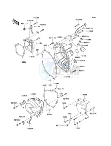 ZX636 C [NINJA ZX-6R] (C6F) C6F drawing ENGINE COVER-- S- -