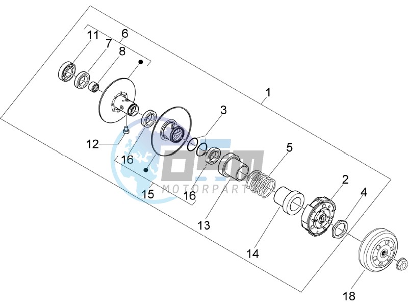 Driven pulley