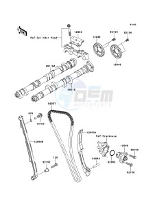 NINJA ZX-10R ZX1000E8F FR GB XX (EU ME A(FRICA) drawing Camshaft(s)/Tensioner