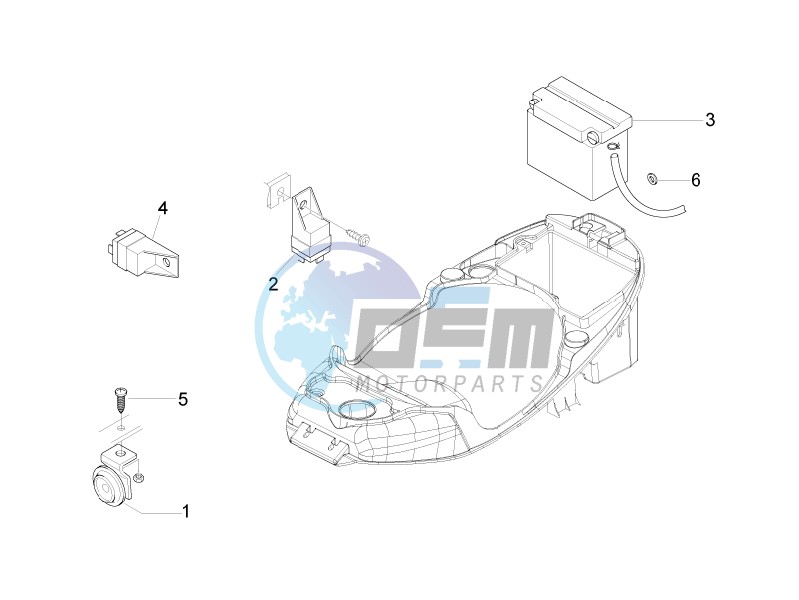 Control switches - Battery - Horn