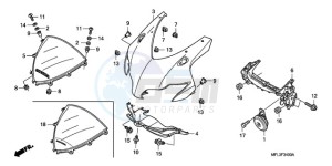 CBR1000RR9 Australia - (U / MME) drawing UPPER COWL (1)