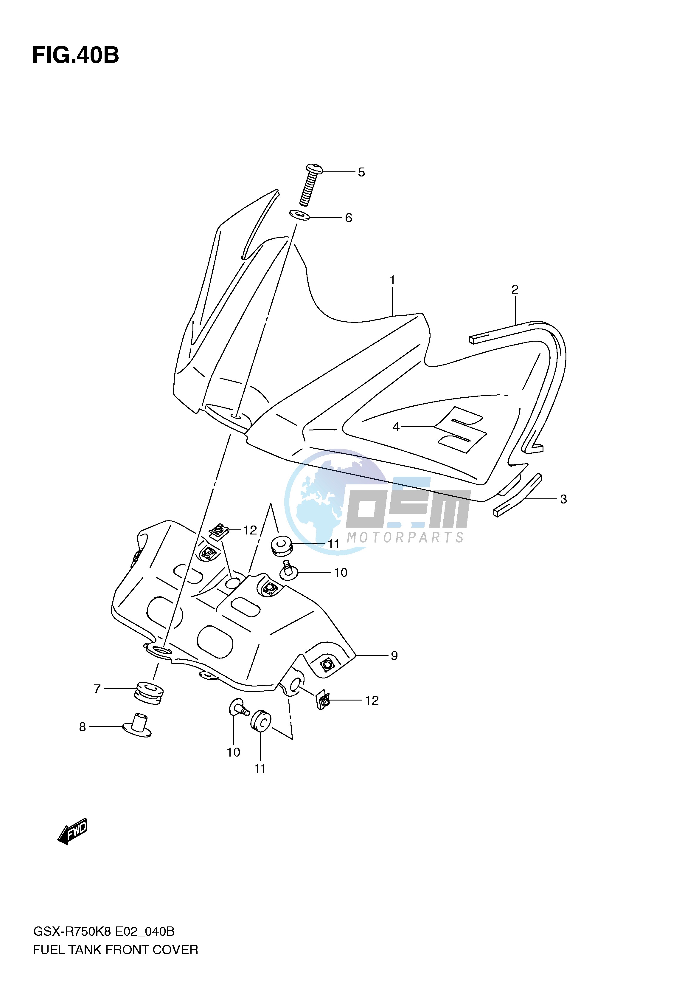 FUEL TANK FRONT C0VER (MODEL L0)