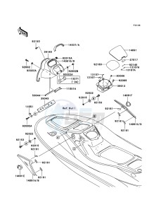 JET SKI 900 STX JT900-E2 FR drawing Hull Middle Fittings