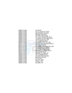 RM250 (K-L-M-N) drawing * COLOR CHART *