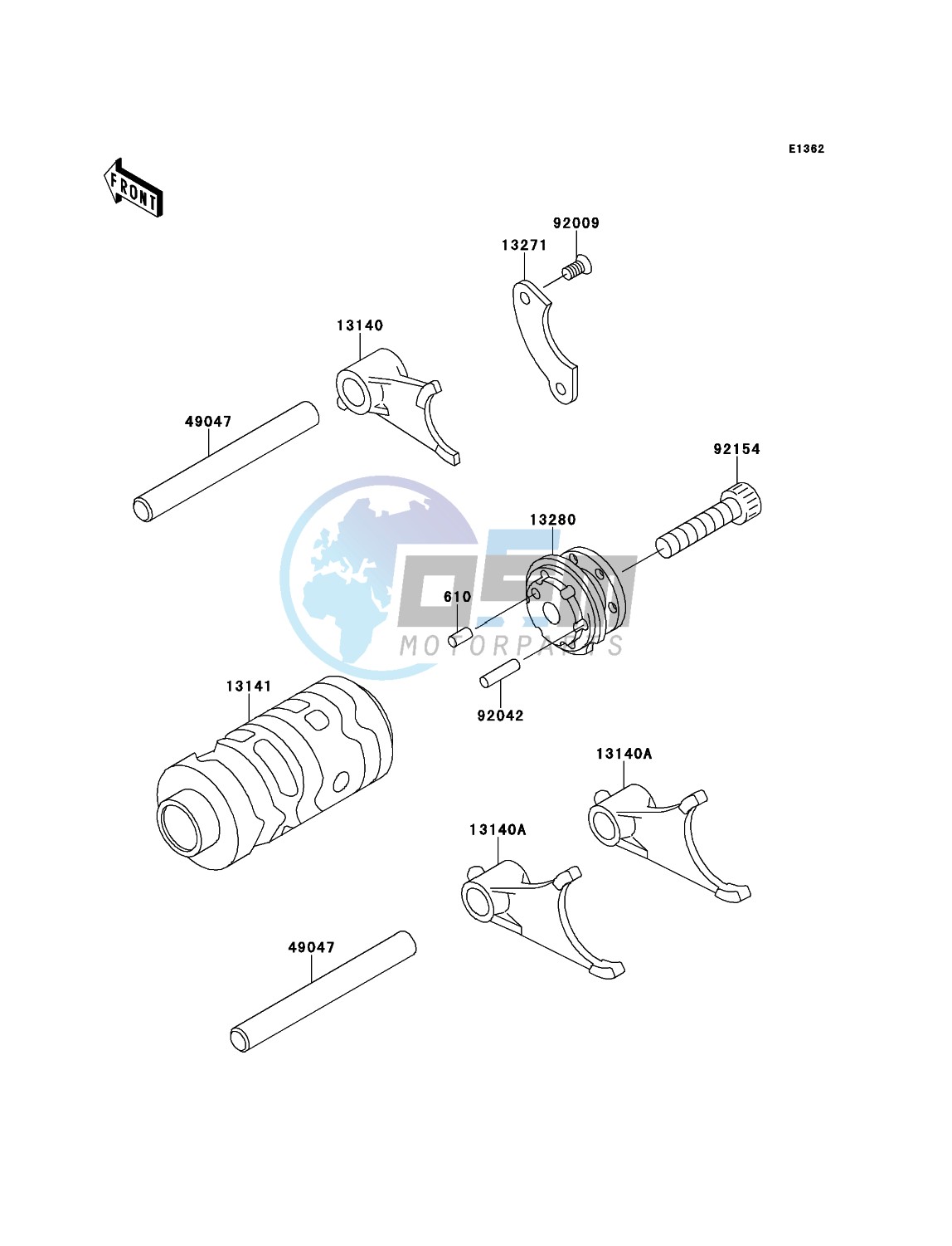 Gear Change Drum/Shift Fork(s)