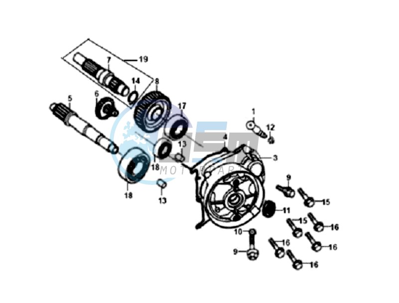 CRANKCASE - DRIVE SHAFT - CRANKCASE