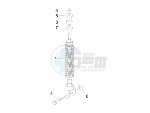 LX 50 4T 2V 25 Kmh Touring NL drawing Rear suspension - Shock absorber - s