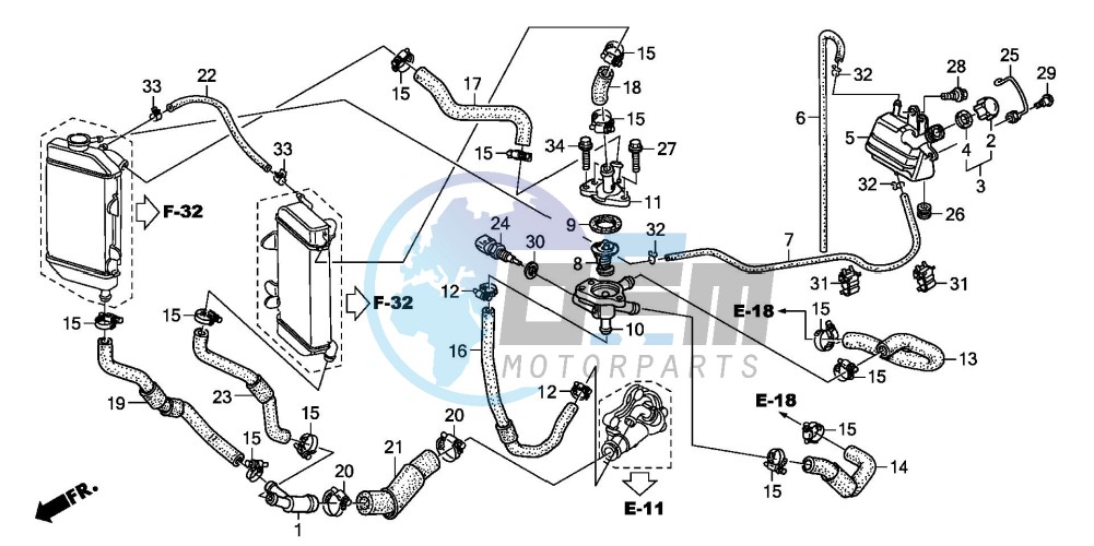 WATER HOSE/THERMOSTAT