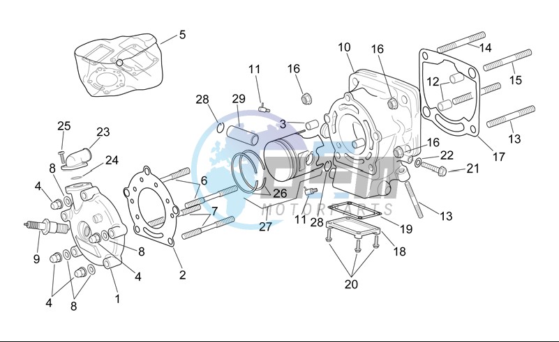 Horizontal cylinder assembly