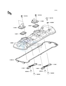 Z1000SX ABS ZX1000HDF FR GB XX (EU ME A(FRICA) drawing Cylinder Head Cover