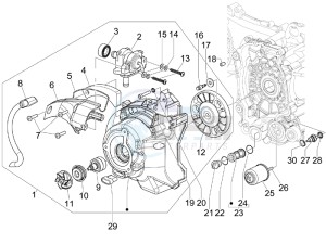 Carnaby 200 4t e3 drawing Flywheel magneto cover - Oil filter