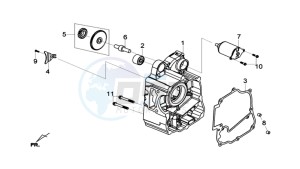 GTS 125I drawing CRANKCASE RIGHT / START MOTOR