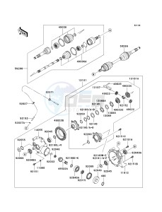 KAF 400 A [MULE 610 4X4] (A6F-AF) A7F drawing DRIVE SHAFT-FRONT-- -JK1AFEA1 9B547191- -