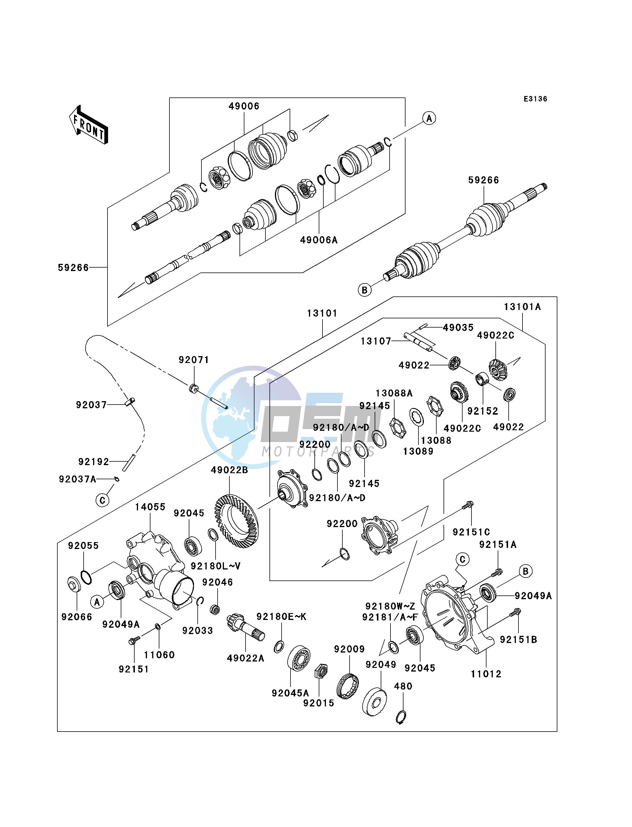 DRIVE SHAFT-FRONT-- -JK1AFEA1 9B547191- -