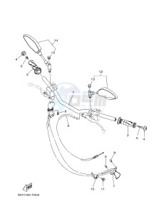 MTN250 MTN-250 MT-250 (B043) drawing STEERING HANDLE & CABLE