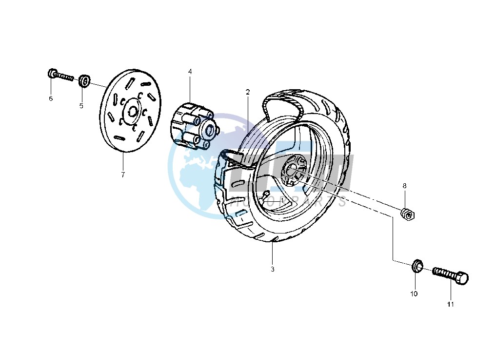 Rear wheel disc brake