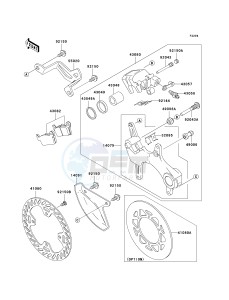 KX 250 N [KX250F] (N1) [KX250F] drawing REAR BRAKE