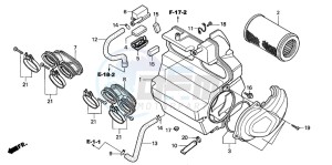 CB600F CB600F drawing AIR CLEANER (CB600F3/4/5/6)