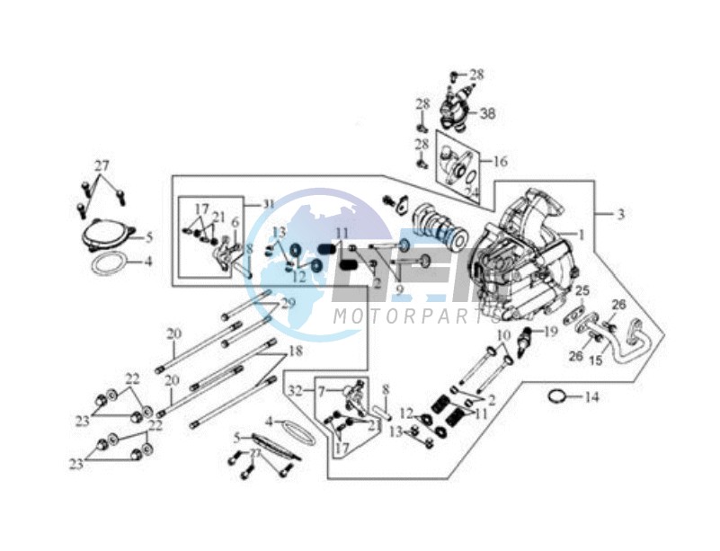 CYLINDER HEAD CPL   / THERMOSTAT