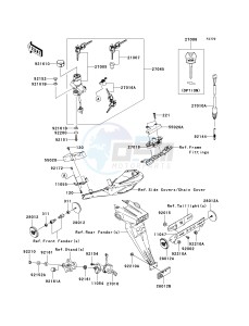 ZX 1000 E [NINJA ZX-10R] (E8F-E9FA) 0E9F drawing IGNITION SWITCH_LOCKS_REFLECTORS