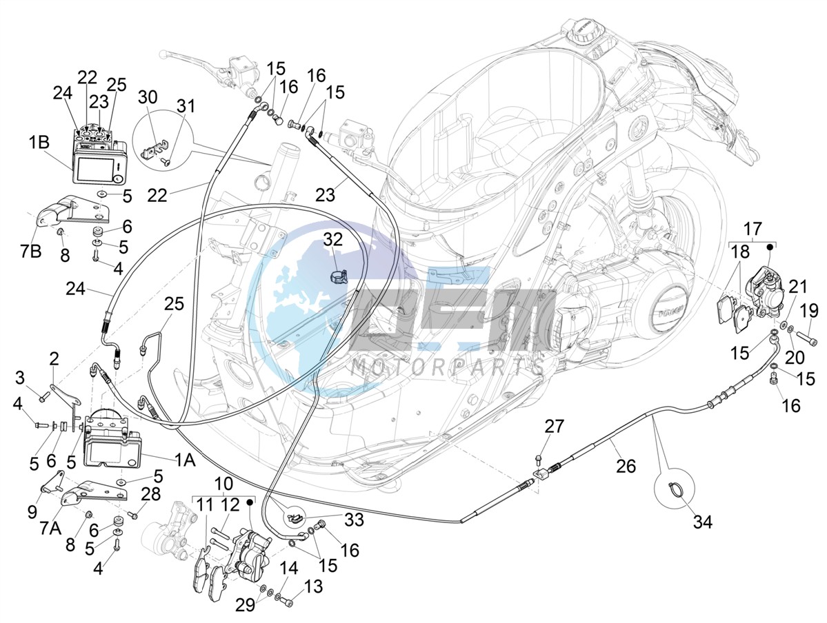 Brakes pipes - Calipers (ABS)