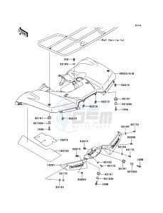 KVF650_4X4 KVF650FCF EU drawing Rear Fender(s)