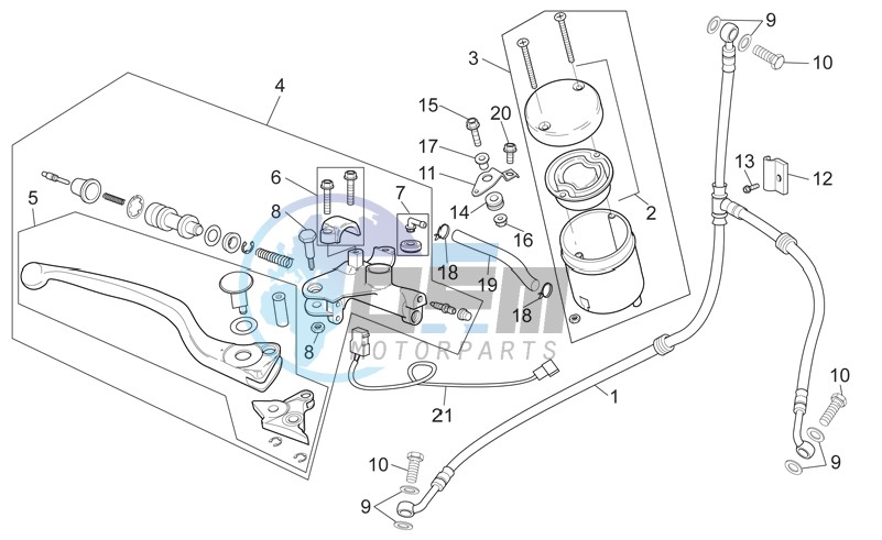 Front master brake cilinder